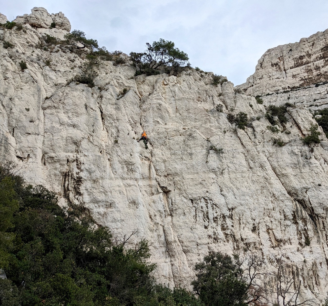 Back for the finish on La Fissure du Géant.