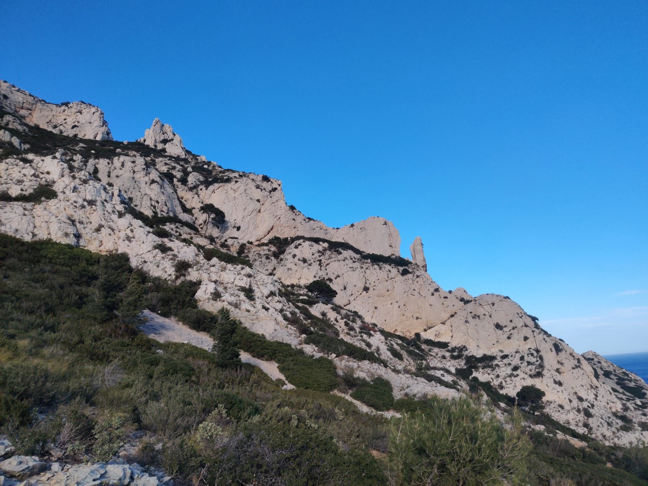 A view of the 'thumb' which gives this crag its name.
